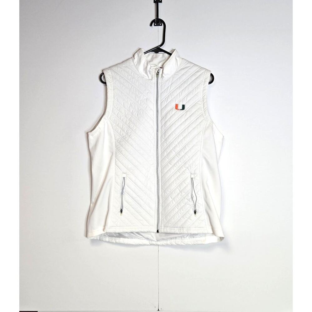 Women"s Level Wear white Miami Hurricanes performance vest
